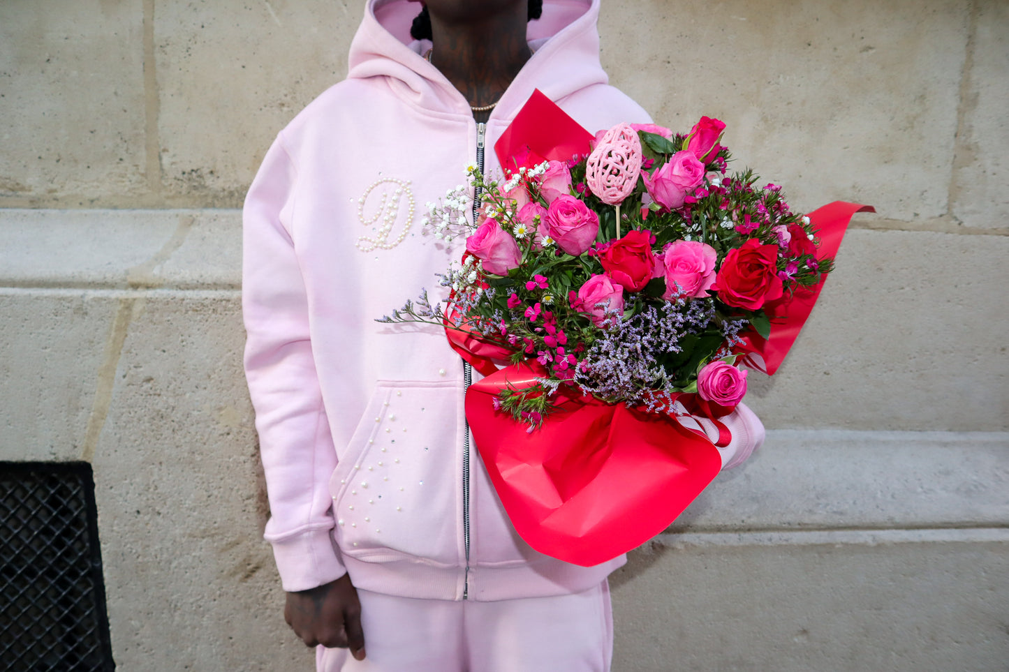 PINK PEARLS HOODIE
