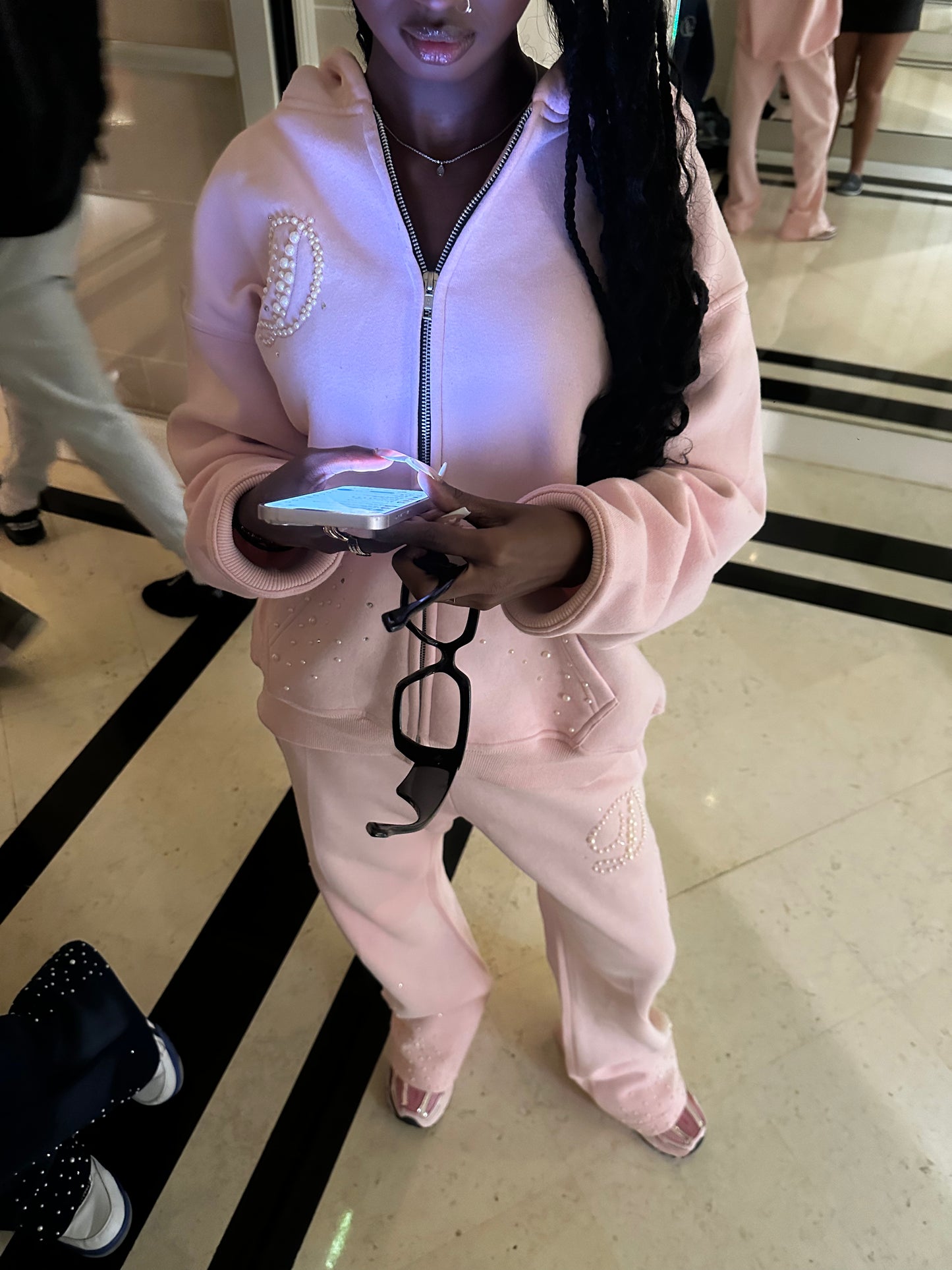 PINK PEARLS HOODIE