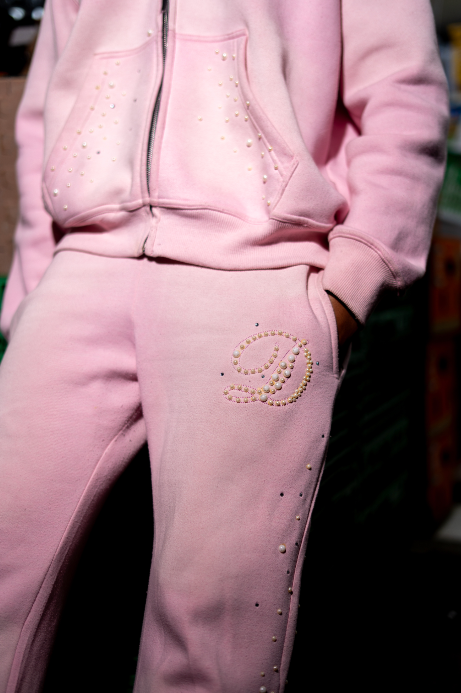 PINK PEARLS HOODIE