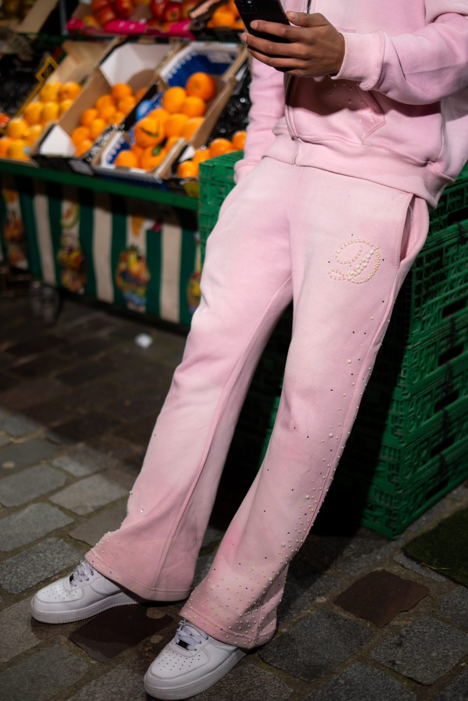 PINK PEARLS HOODIE