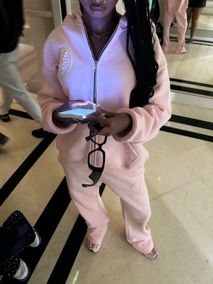 PINK PEARLS HOODIE