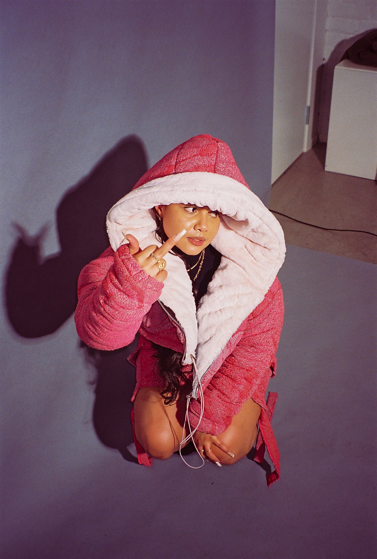 PINK JACKET WITH FUR