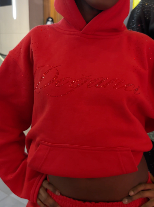 RED RHINESTONES HOODIE