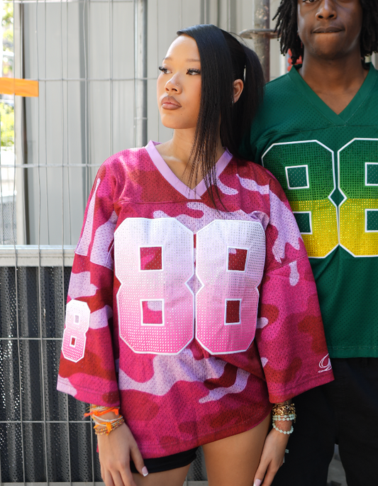 Pink Camo Rhinestone Jersey