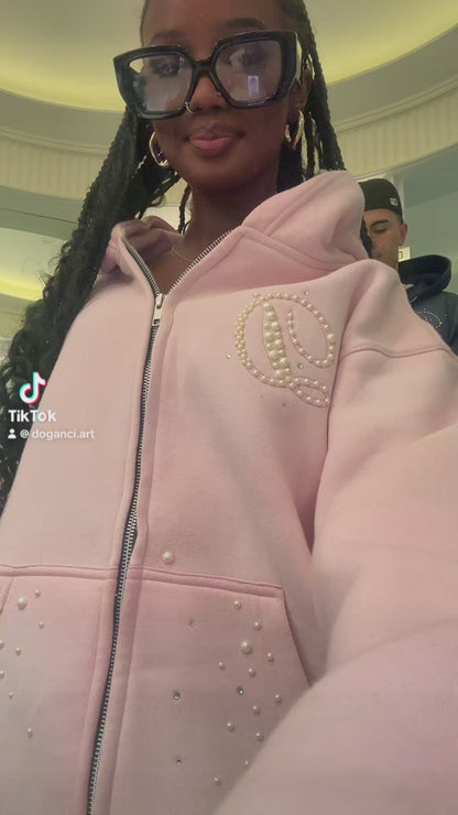 PINK PEARLS HOODIE