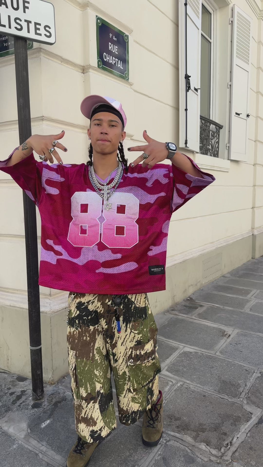 Pink Camo Rhinestone Jersey