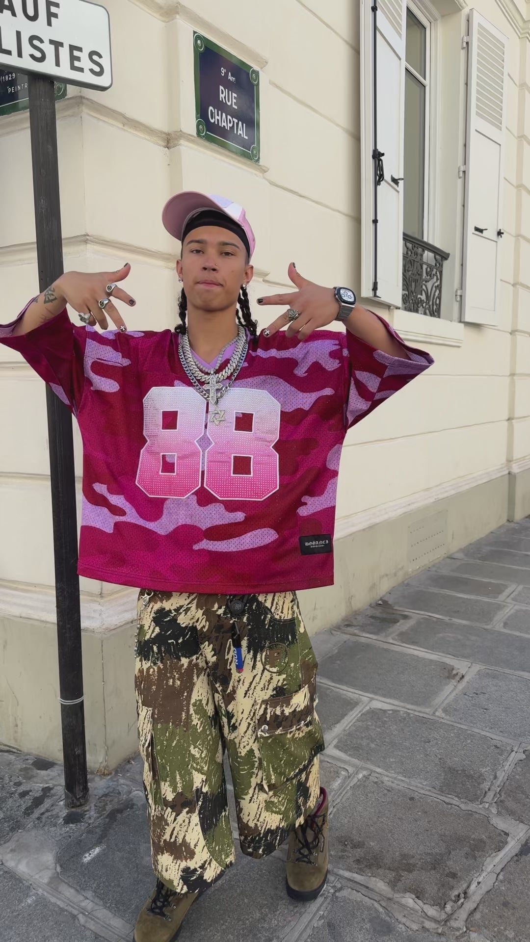 Pink Camo Rhinestone Jersey