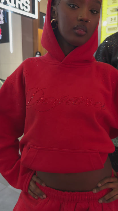 RED RHINESTONES HOODIE