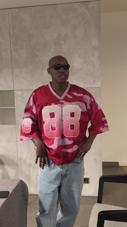 Pink Camo Rhinestone Jersey