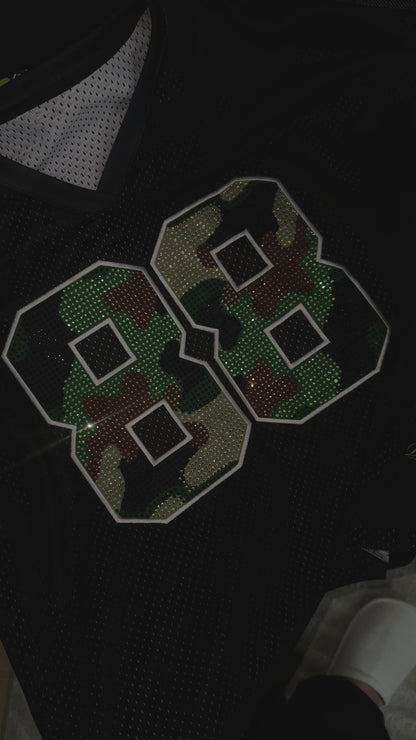 Black Camo Rhinestone Jersey