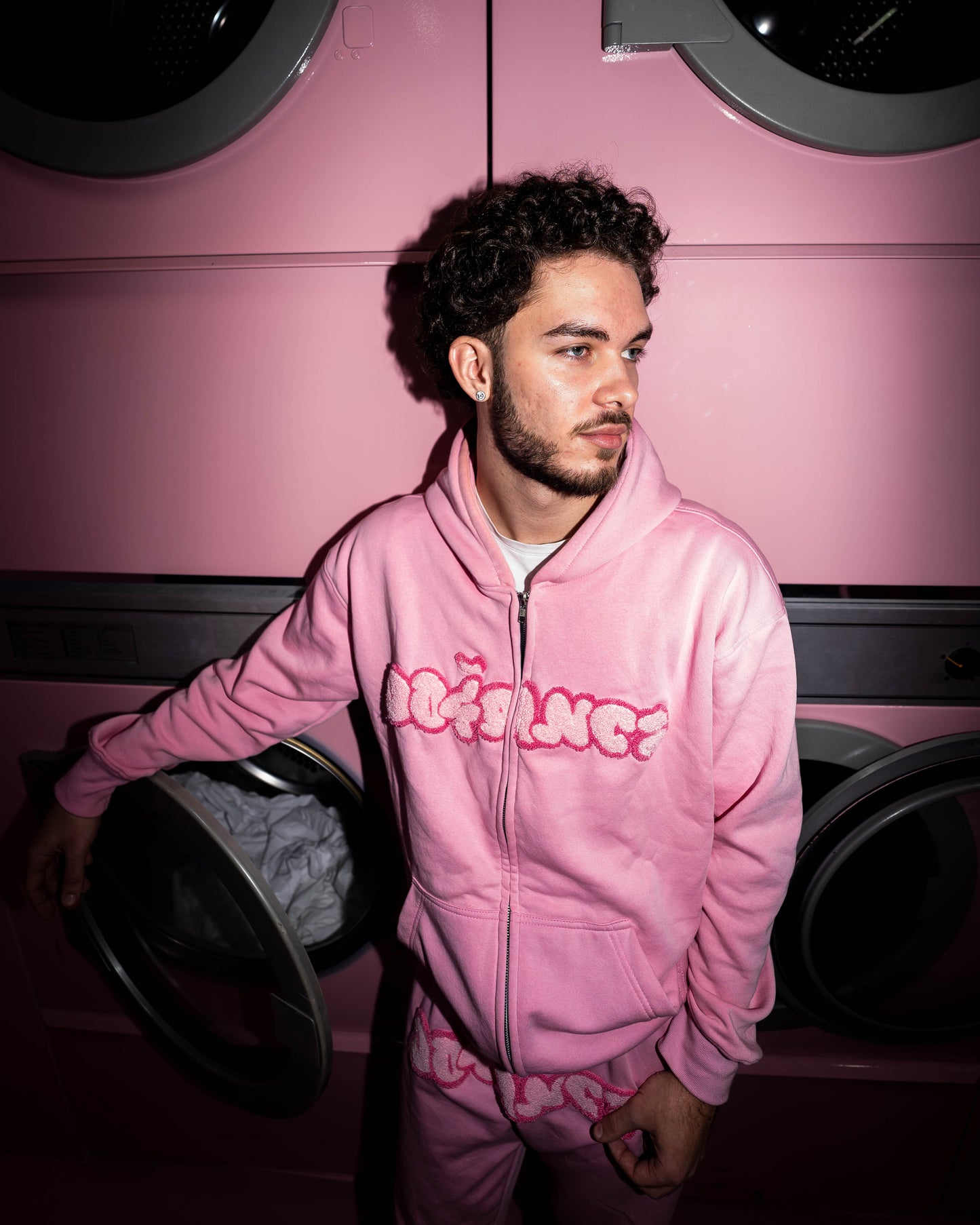 "DOGANCI" ZIP HOODIE PINK